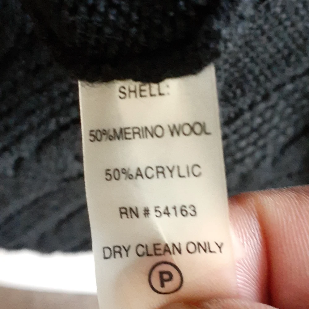 Calvin Klein women Whimsigoth black merino wool blend cable knit dress … - Picture 12 of 13
